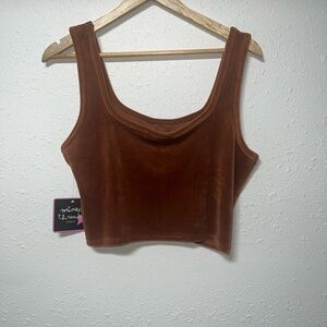 Mixed Threads‎ Velvet Cropped Tank Top Women’s Size XL.
